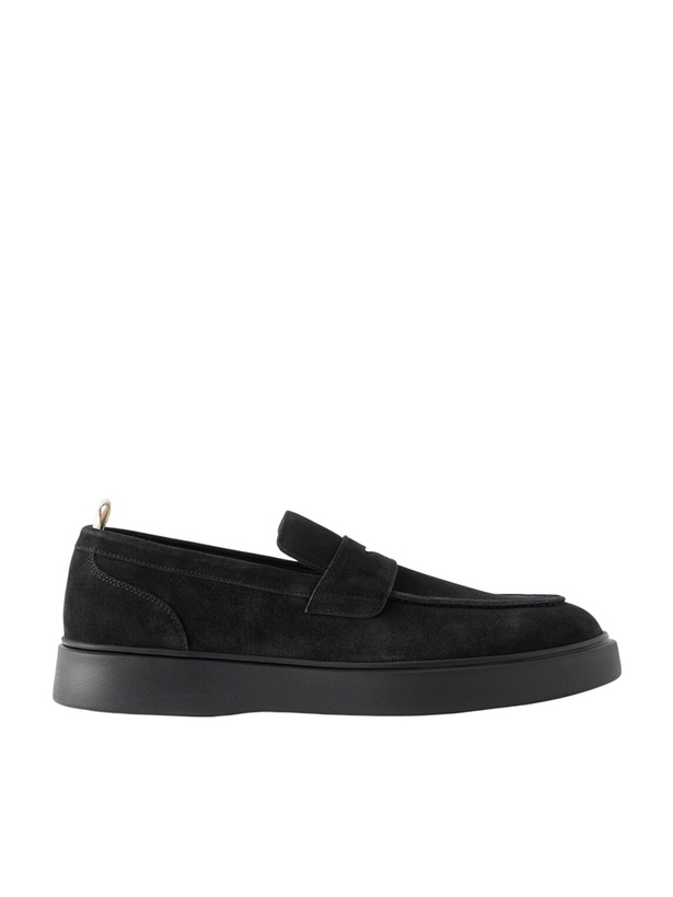 Photo: Officine Creative - Frame 001 Suede Loafers - Black