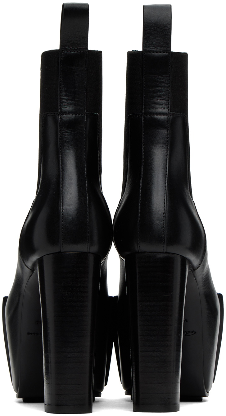 Rick Owens Black Grilled Platform Boots Rick Owens