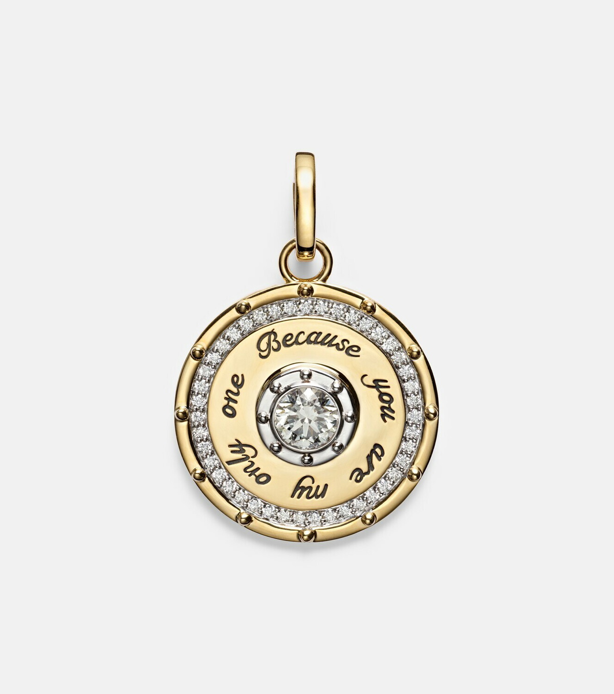 FoundRae True Love Lovestruck Commitment Medium 18kt gold pendant with diamonds