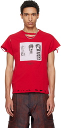 HYACYN Red EET Distressed Gloves T-shirt
