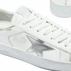 Golden Goose Men's Stardan Leather Sneakers in White/Silver