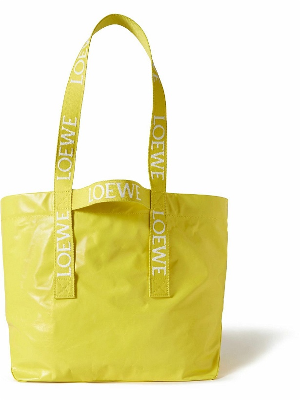 Photo: LOEWE - Webbing-Trimmed Crinkled-Leather Tote Bag