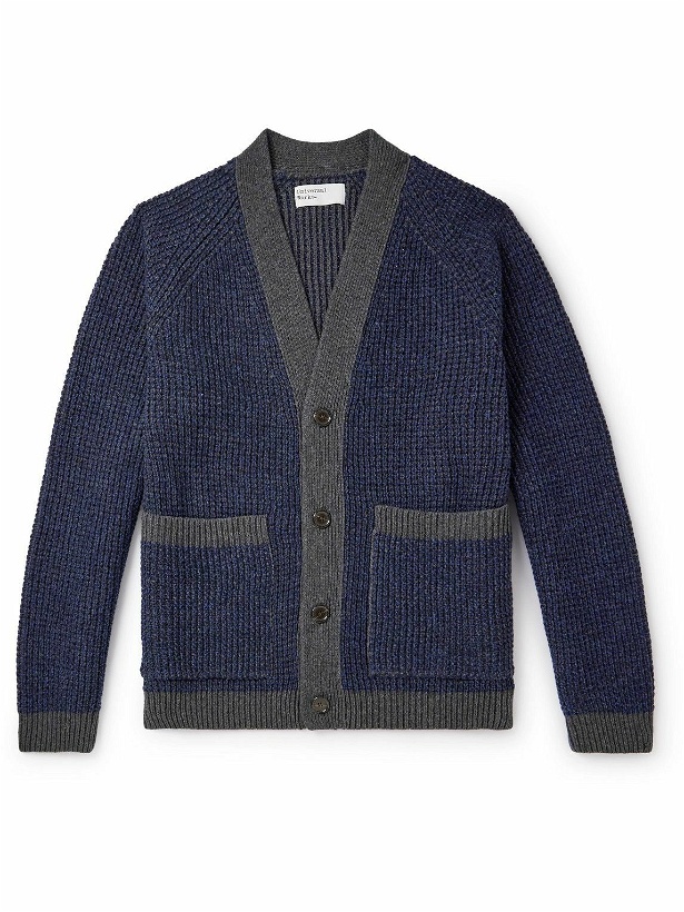 Photo: Universal Works - Two-Tone Ribbed Wool-Blend Cardigan - Multi