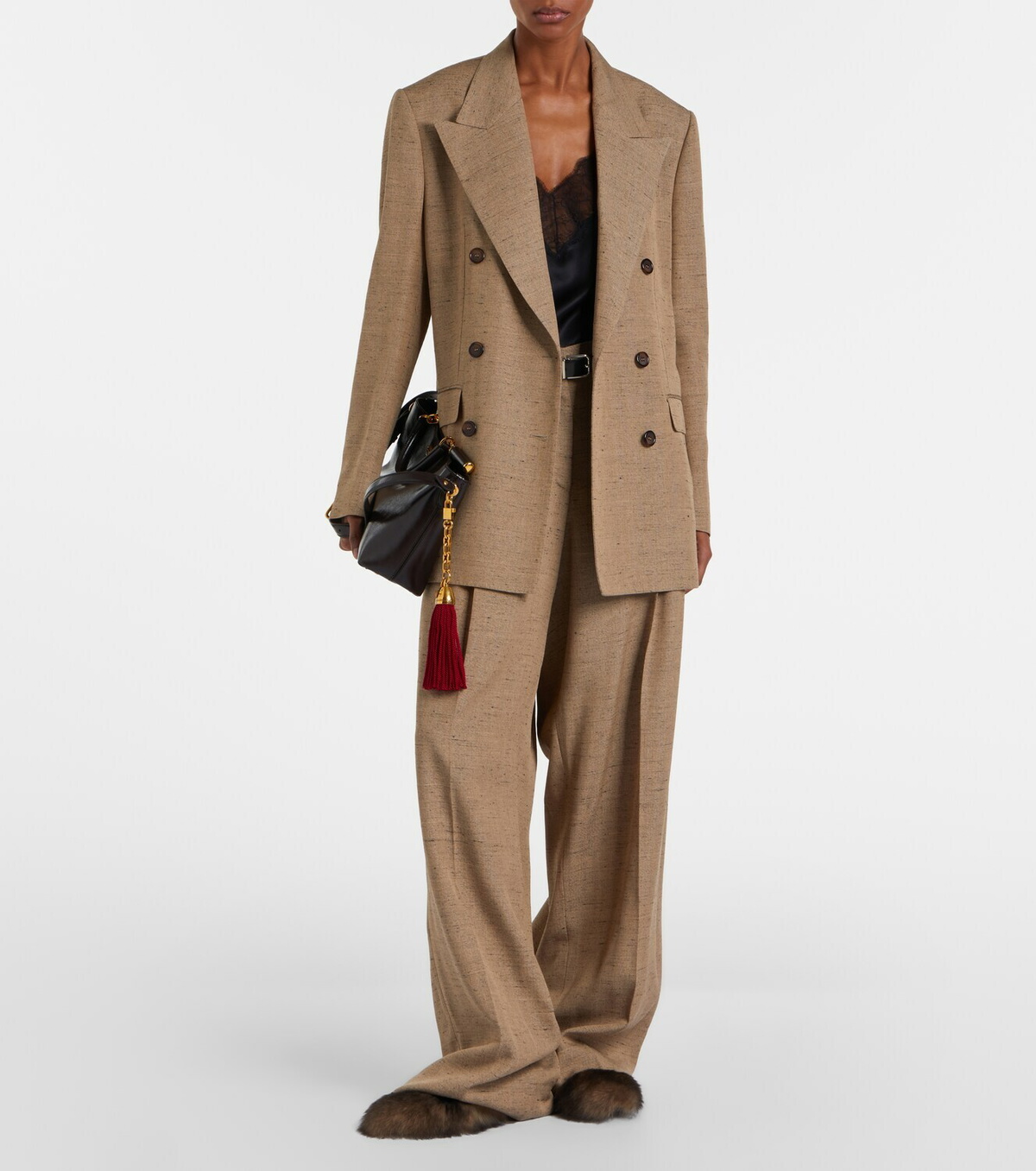 Dolce&Gabbana Pleated belted wide-leg pants
