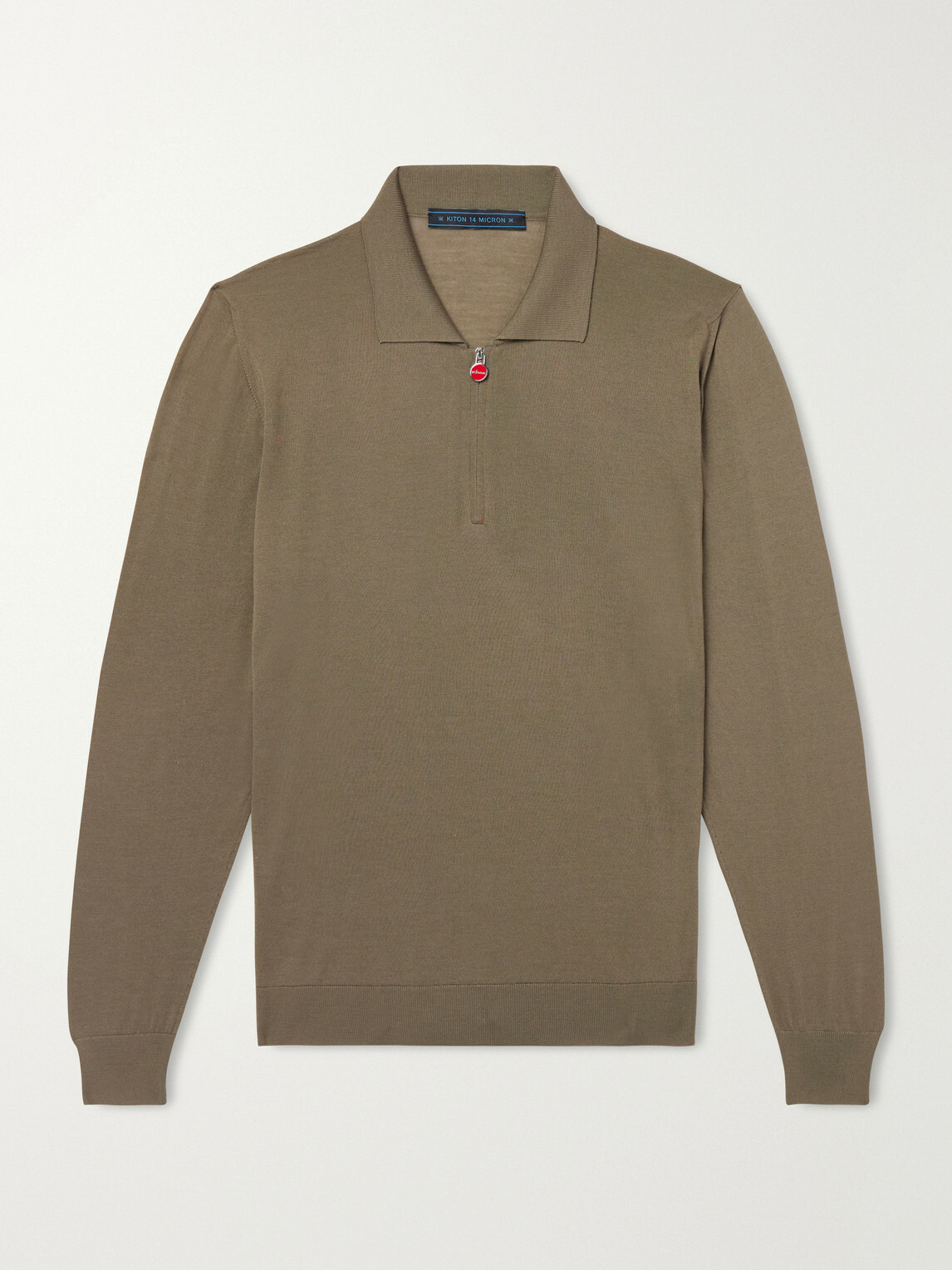 Kiton - Wool Half-Zip Sweater - Brown