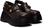 GANNI Brown Platform Clog Loafers