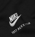 1017 ALYX 9SM - Nike Shell-Trimmed Fleece-Back Cotton-Blend Jersey Zip-Up Hoodie - Black