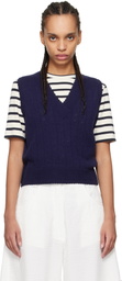 Cordera Blue Merino Pointelle Vest