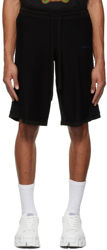 Photo: Versace Black Greca Shorts