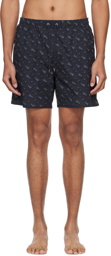 BOSS Indigo Printed Swim Shorts