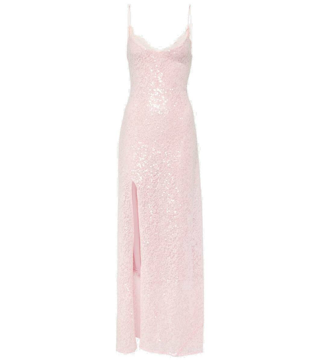 Staud Kezia lace-trimmed sequined slip dress Staud