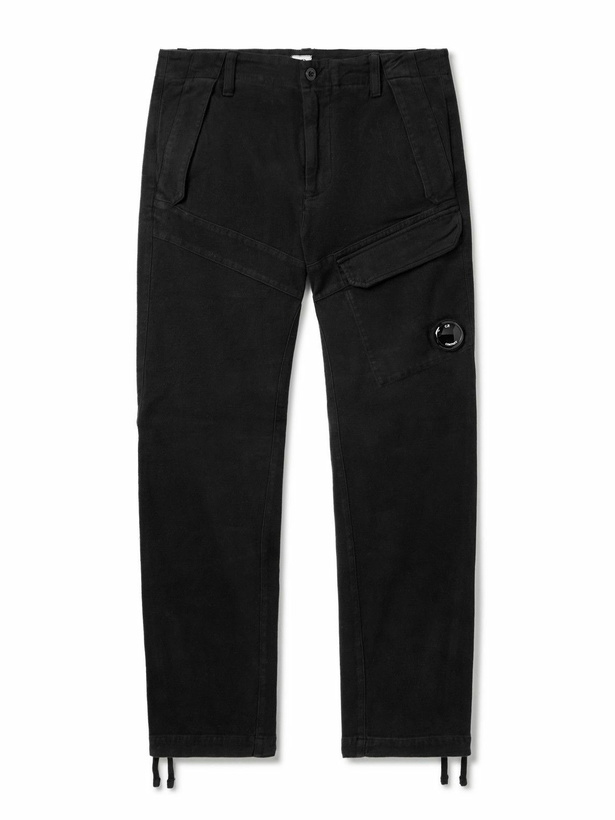 Photo: C.P. Company - Straight-Leg Stretch Cotton-Moleskin Cargo Trousers - Black