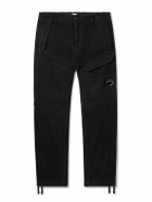 C.P. Company - Straight-Leg Stretch Cotton-Moleskin Cargo Trousers - Black