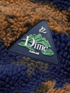 DIME - Logo-Appliquéd Printed Fleece Jacket - Brown