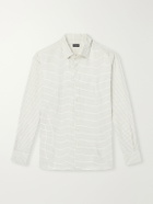 Zegna - Checked Silk-Twill Shirt - White