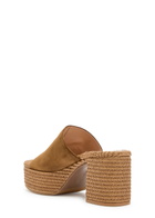 Gianvito Rossi Suede Espadrille Sandals Beige