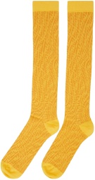 Fendi Yellow FF Vertigo Socks