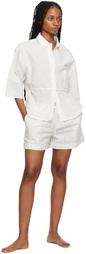 Deiji Studios White 'The Double Loop' Pyjama Set