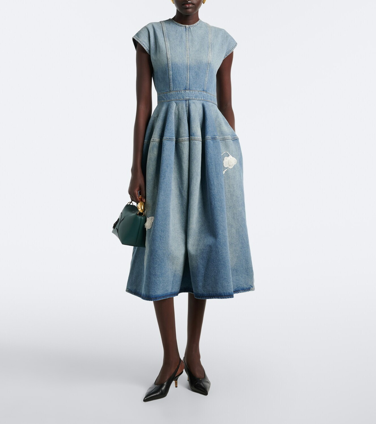 Erdem Bloom Mini embroidered leather top-handle bag