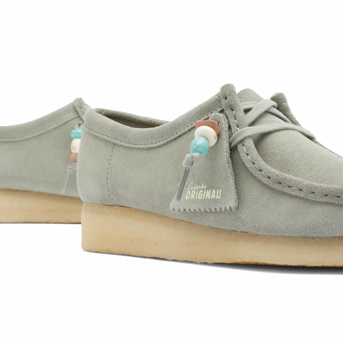 Clarks Originals Women's Wallabee Beads in Sage Suede