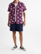 ONIA - Vacation Camp-Collar Printed Cotton-Jacquard Shirt - Purple