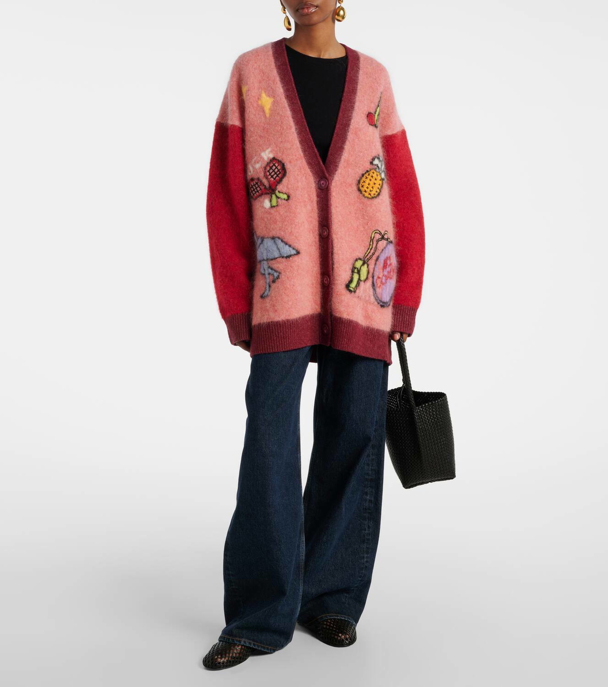 Alémais Court embroidered wool-blend cardigan