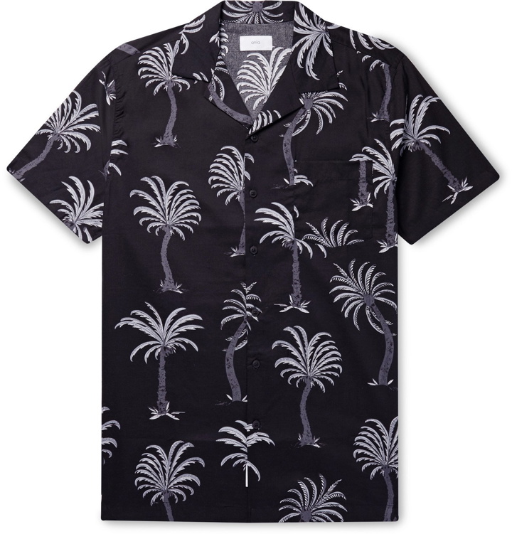 Photo: Onia - Vacation Camp-Collar Printed Cotton and Modal-Blend Shirt - Black