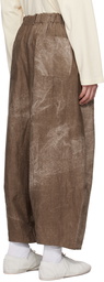 Aviva Jifei Xue Brown Cocoon Shape Trousers