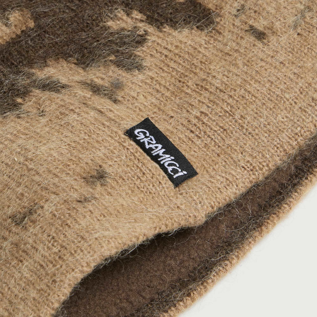 Gramicci Mohair Splatter Beanie in Taupe Splatter