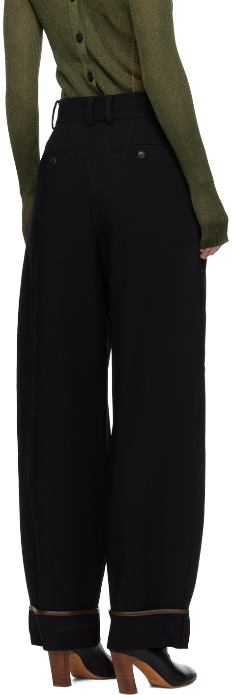 Recto Black Pleated Trousers