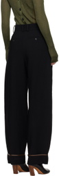 Recto Black Pleated Trousers