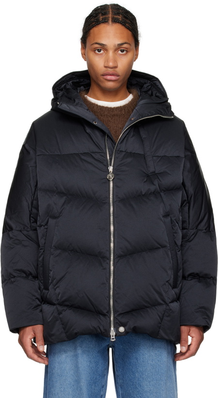 Photo: Solid Homme Navy Satin Down Jacket