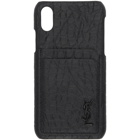Saint Laurent Black Croc Monogramme iPhone XS Case