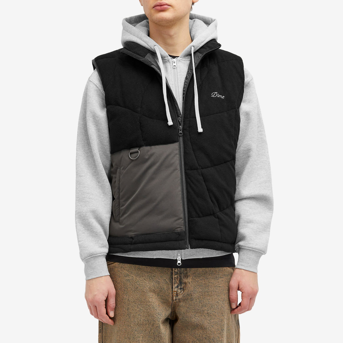 Dime Men's Wave Stitch Gilet in Black