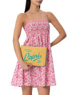 MC2 Saint Barth Parisienne Straw Pouch Bag With Capri Embroidery