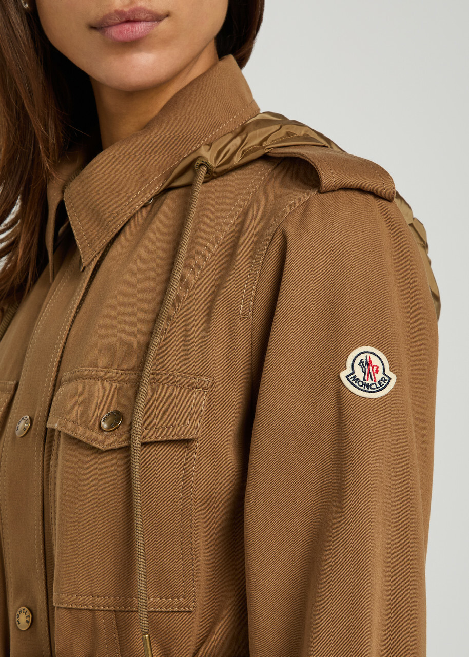 Moncler Centaurea Belted Twill Jacket Bronze