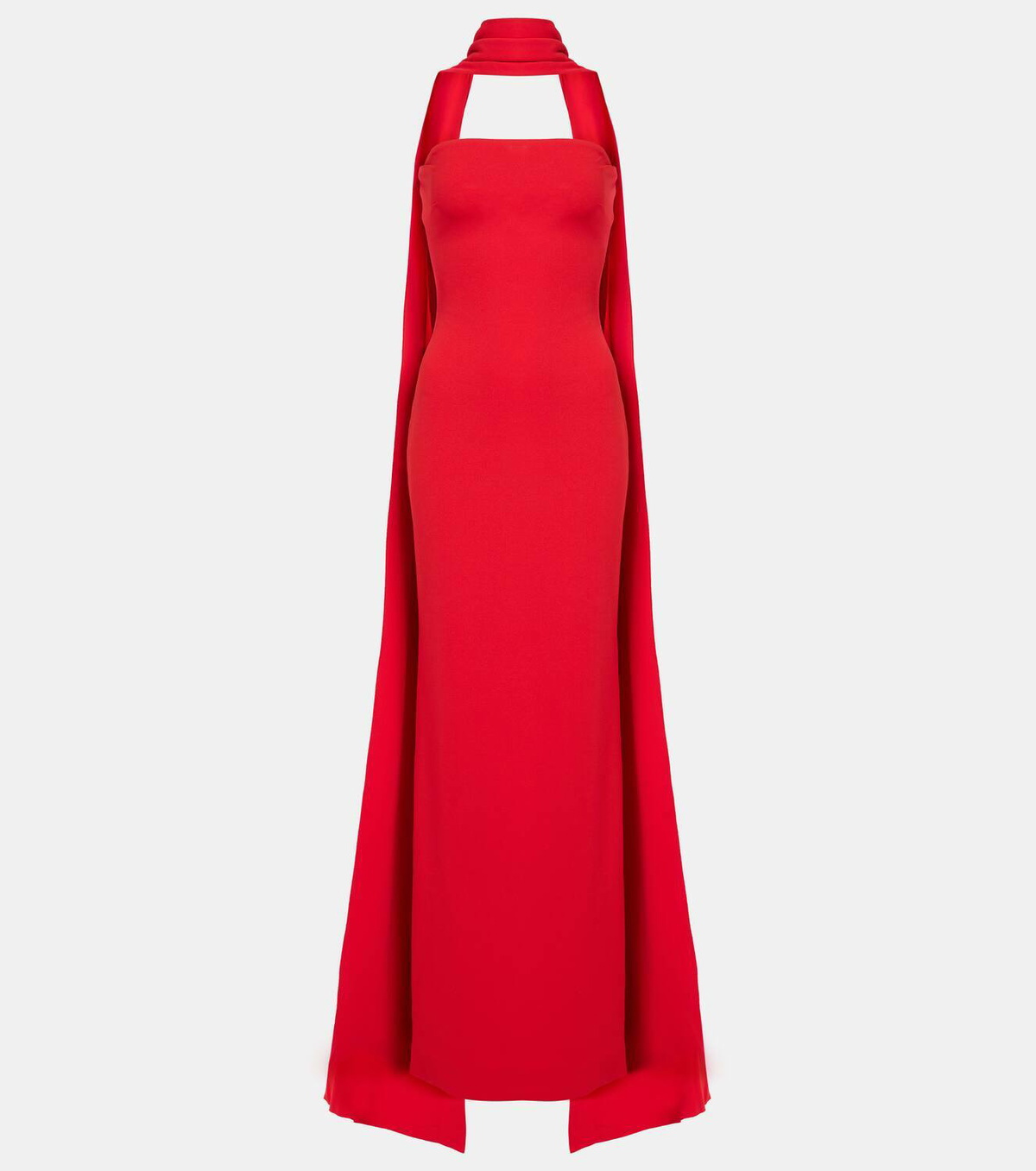 Solace London Ainhoa caped crêpe gown