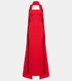 Solace London Ainhoa caped crêpe gown