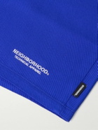 Neighborhood - Easy Straight-Leg Logo-Embroidered Cotton-Twill Drawstring Shorts - Blue