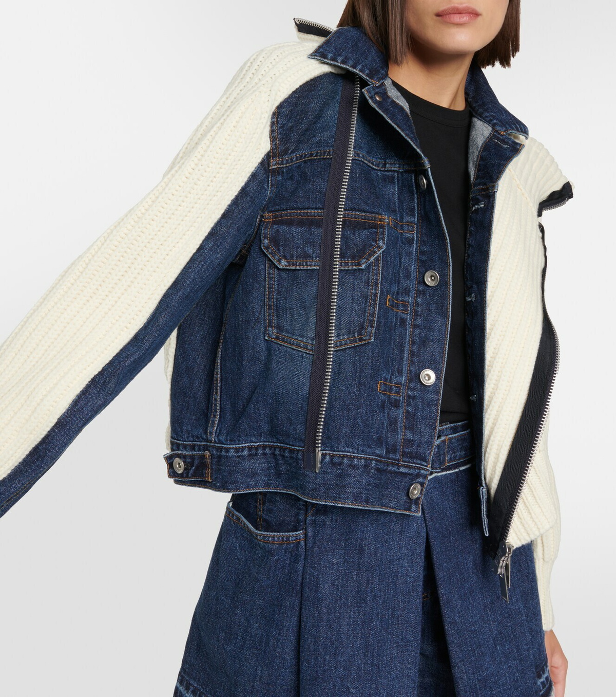 【sacai】Elasticated Waist Hybrid Suiting Bomber Jacket Sacai - Hybrid bomber jacket Sacai