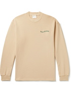 Museum Of Peace & Quiet - Woodmark Logo-Embroidered Waffle-Knit Cotton T-Shirt - Neutrals