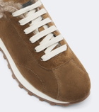 Brunello Cucinelli Monili shearling-lined suede sneakers