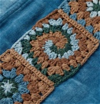 Story Mfg. - Polite Crochet-Trimmed Organic Cotton-Velvet Pullover - Blue