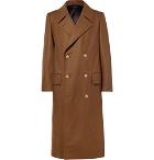 Dunhill - Slim-Fit Double-Breasted Stretch Wool and Cashmere-Blend Overcoat - Men - Brown