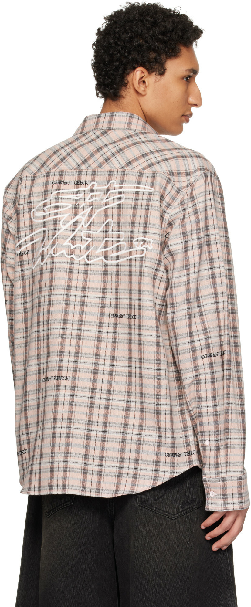 Off-White Pink Flannel Regular Shirt