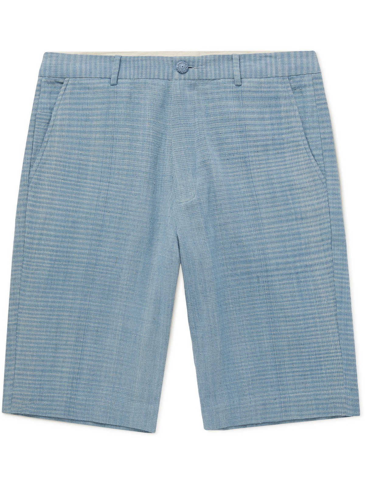 11.11/ELEVEN ELEVEN - Striped Slub Cotton Shorts - Blue - UK/US 30 11. ...