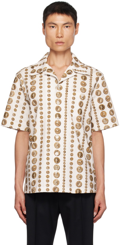 Photo: Dolce & Gabbana White Printed Shirt