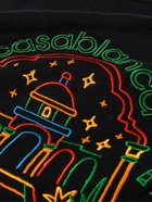 Casablanca - Embroidered Organic Cotton-Jersey Sweatshirt - Black