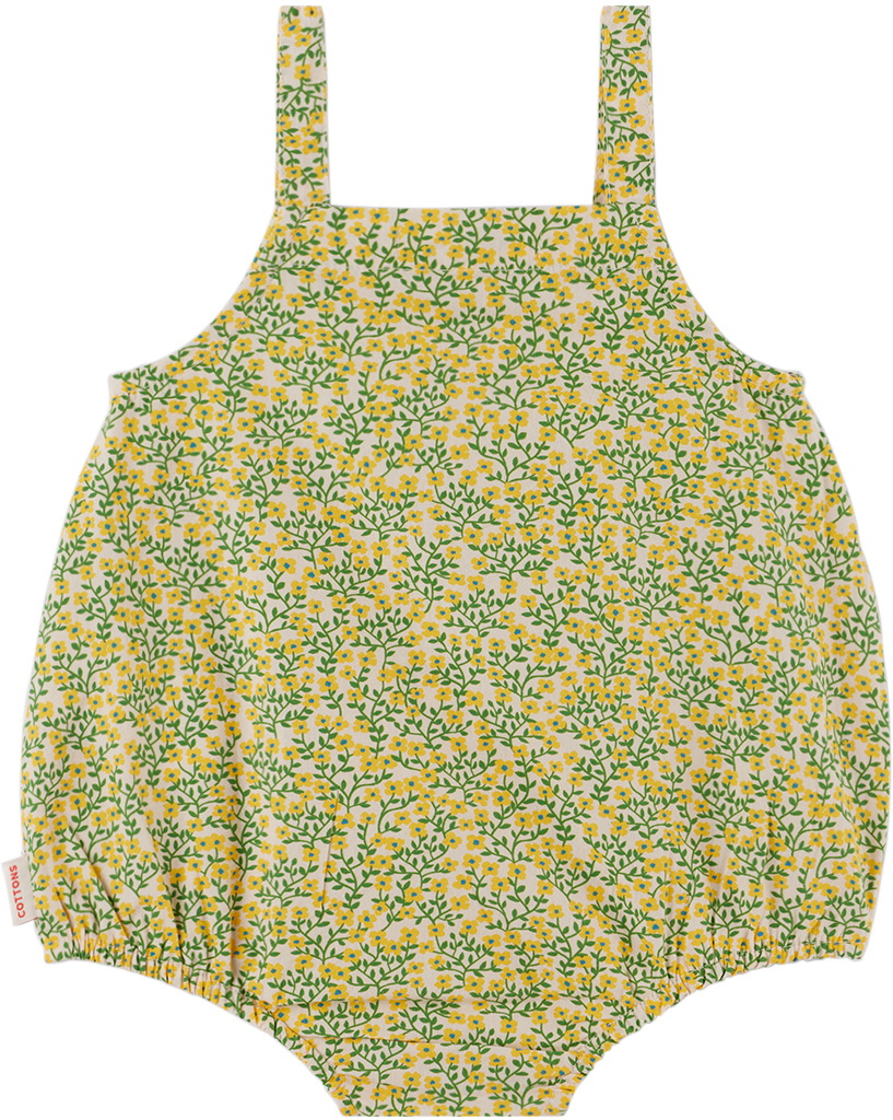 TINYCOTTONS Baby Yellow & Green Geranium Bodysuit