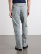 KAPITAL - Liberty Hickoree Lumber Straight-Leg Striped Cotton-Canvas Trousers - Blue